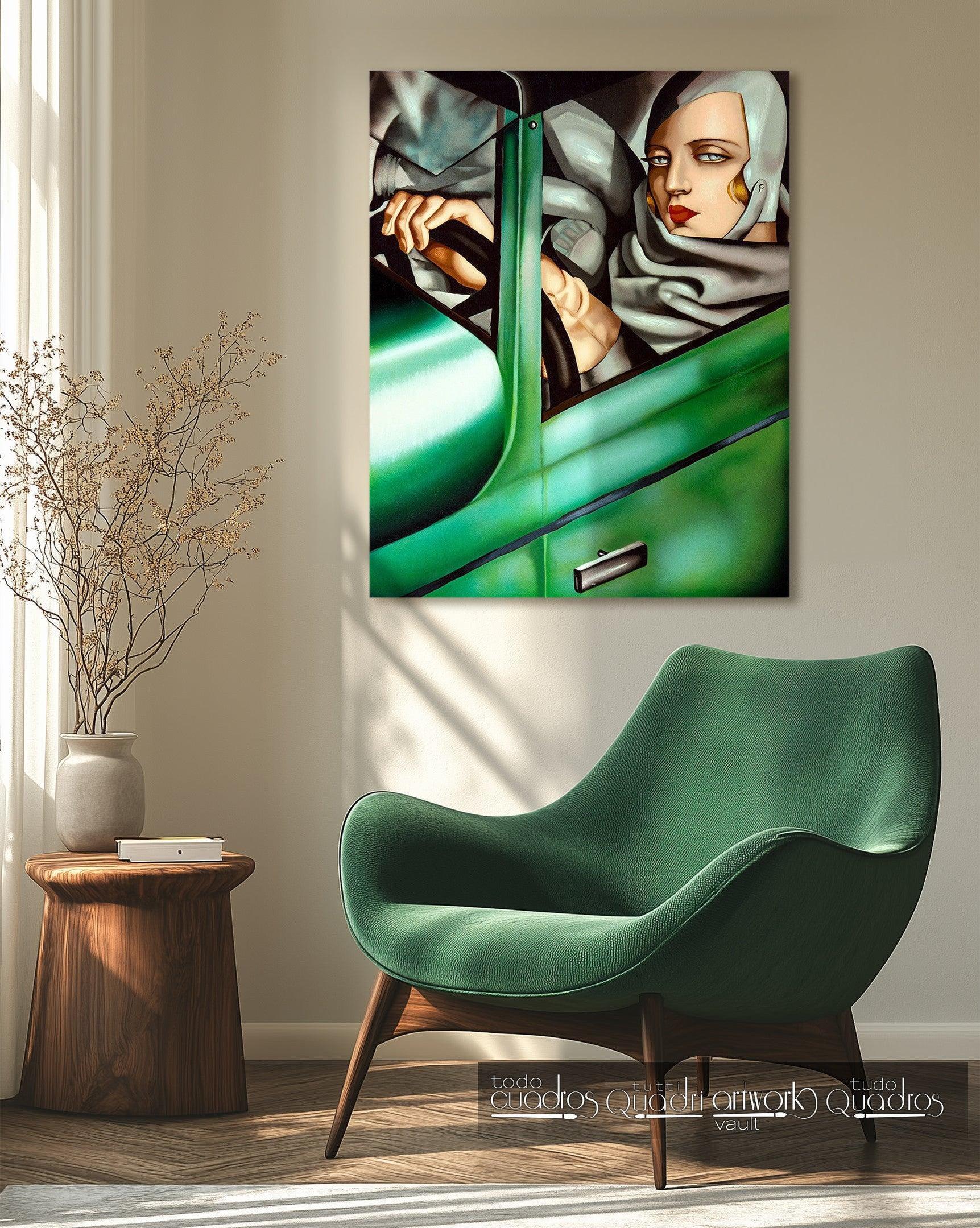 Autoritratto sulla Bugatti verde, Lempicka
