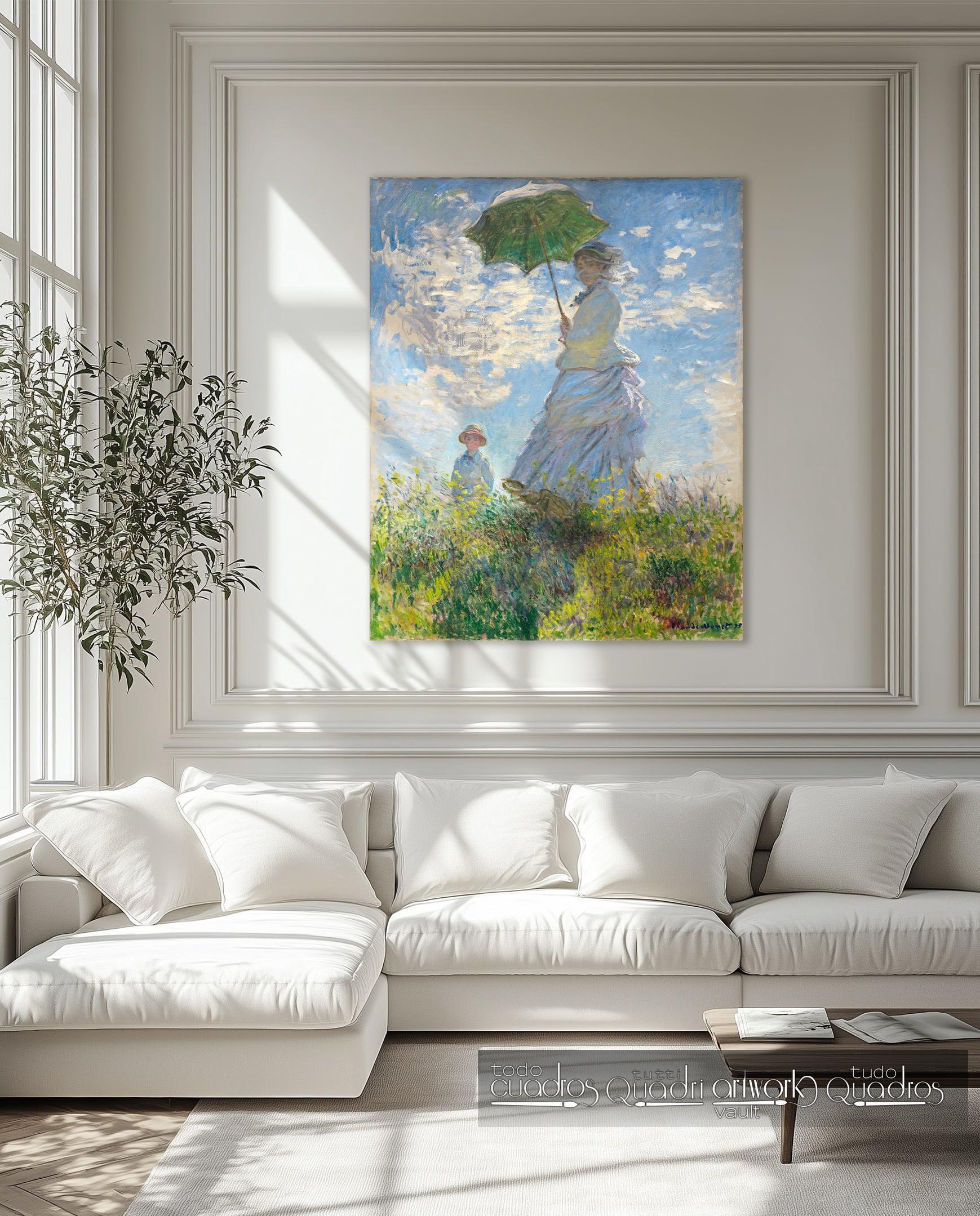 La passeggiata (Camille Monet con il figlio Jean sulla collina), Monet