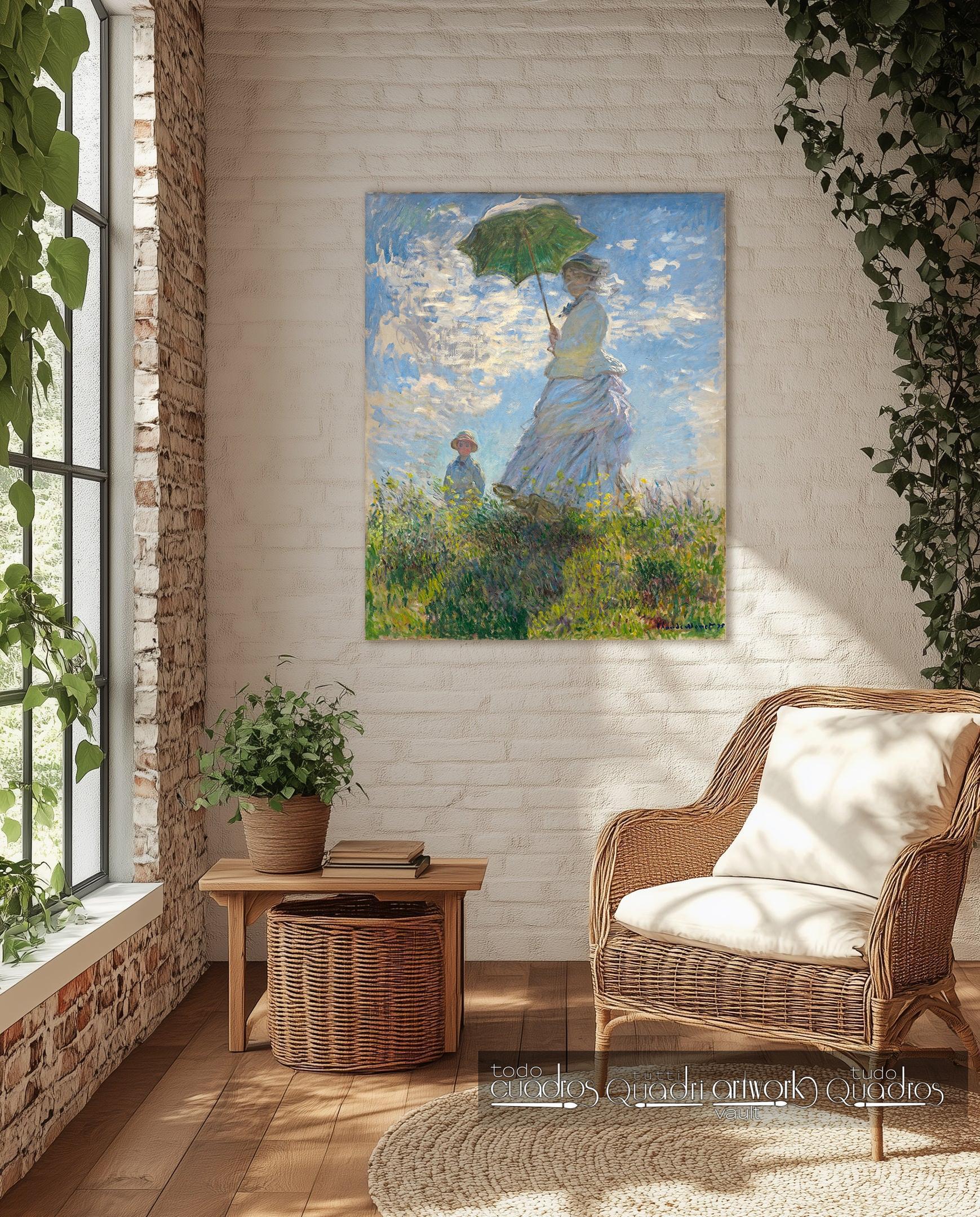 La passeggiata (Camille Monet con il figlio Jean sulla collina), Monet