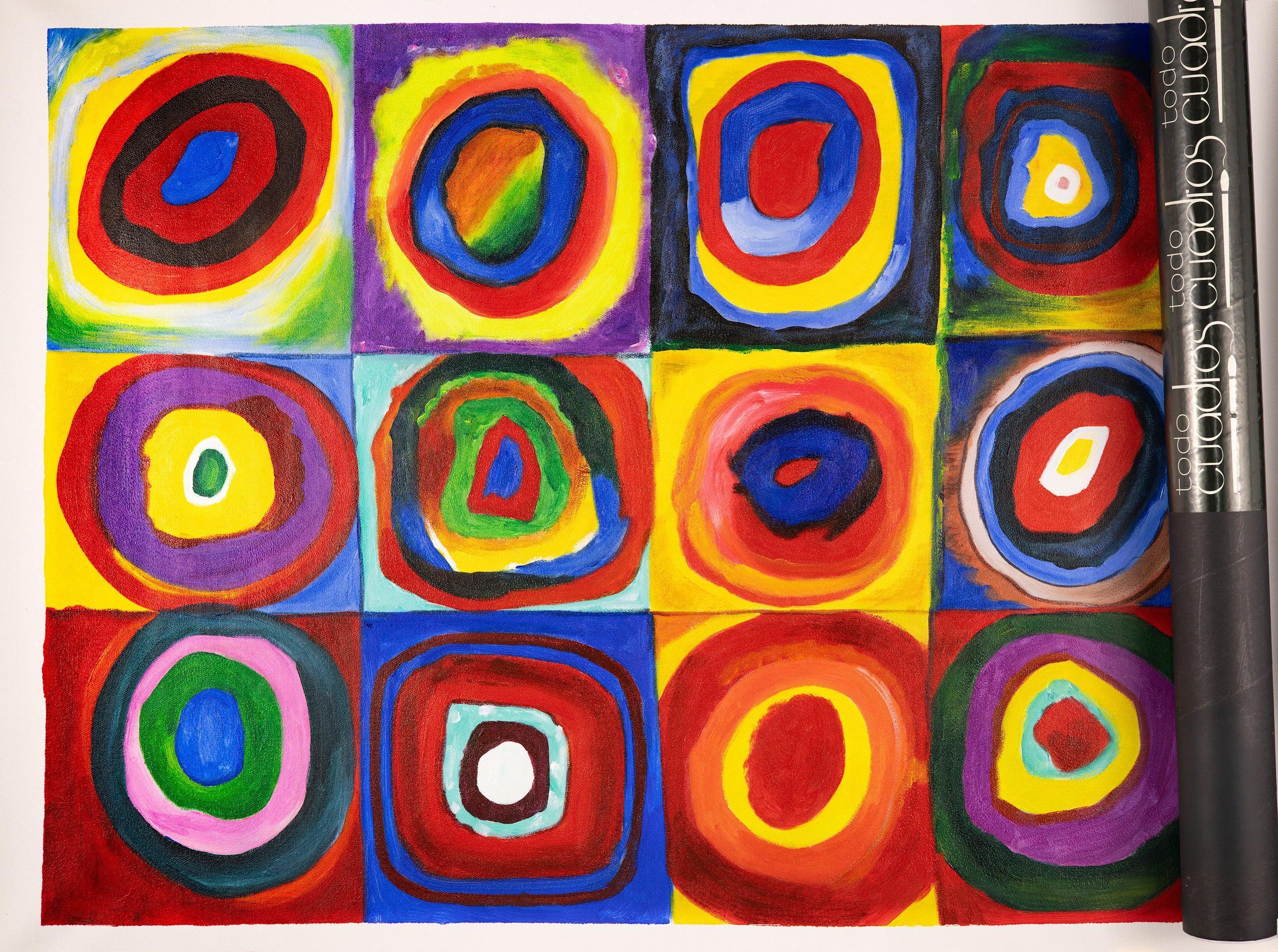 Studio sul colore: Quadrati con cerchi concentrici, Kandinsky