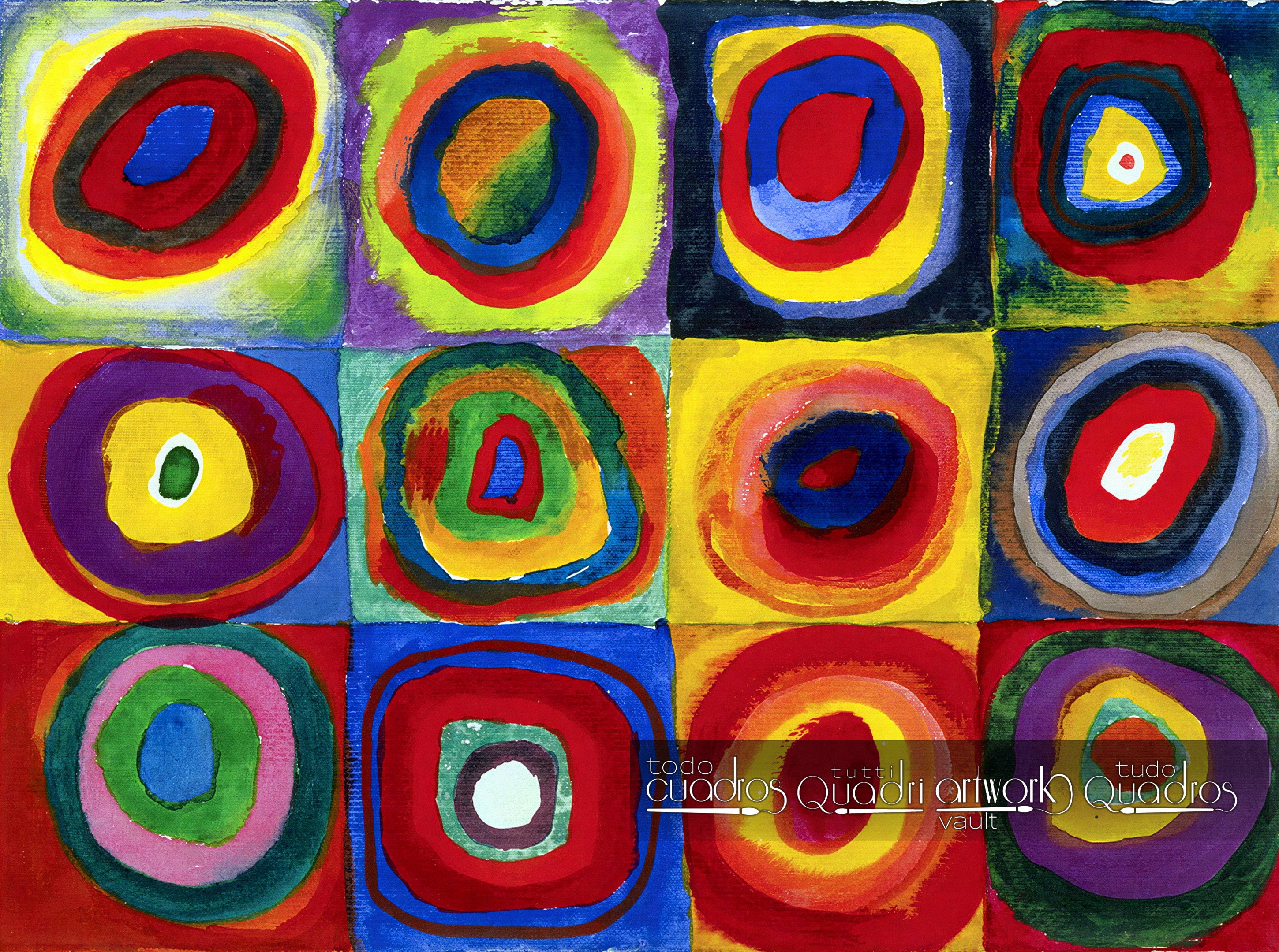 Studio sul colore: Quadrati con cerchi concentrici, Kandinsky