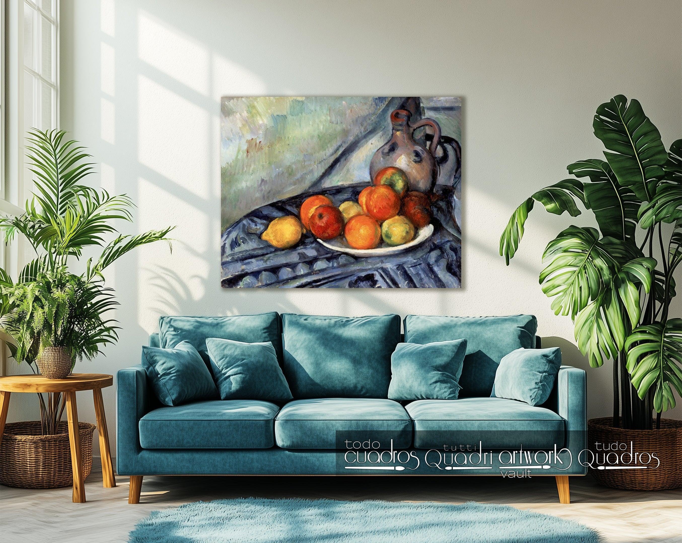 Frutta e brocca su un tavolo, Cézanne