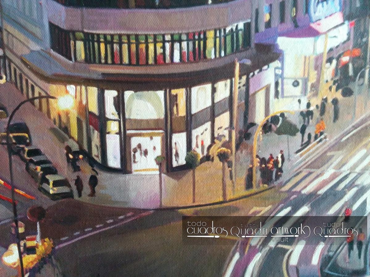 La Gran Vía di Madrid di Notte