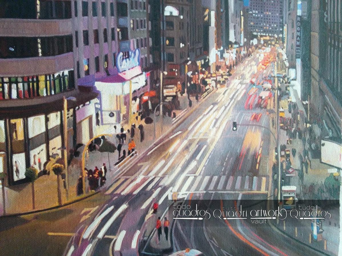 La Gran Vía di Madrid di Notte