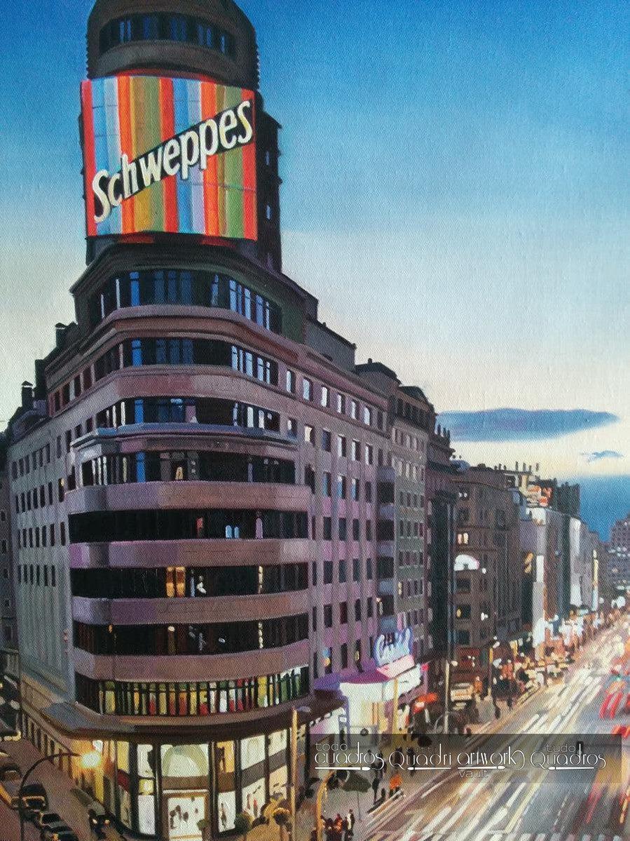 La Gran Vía di Madrid di Notte