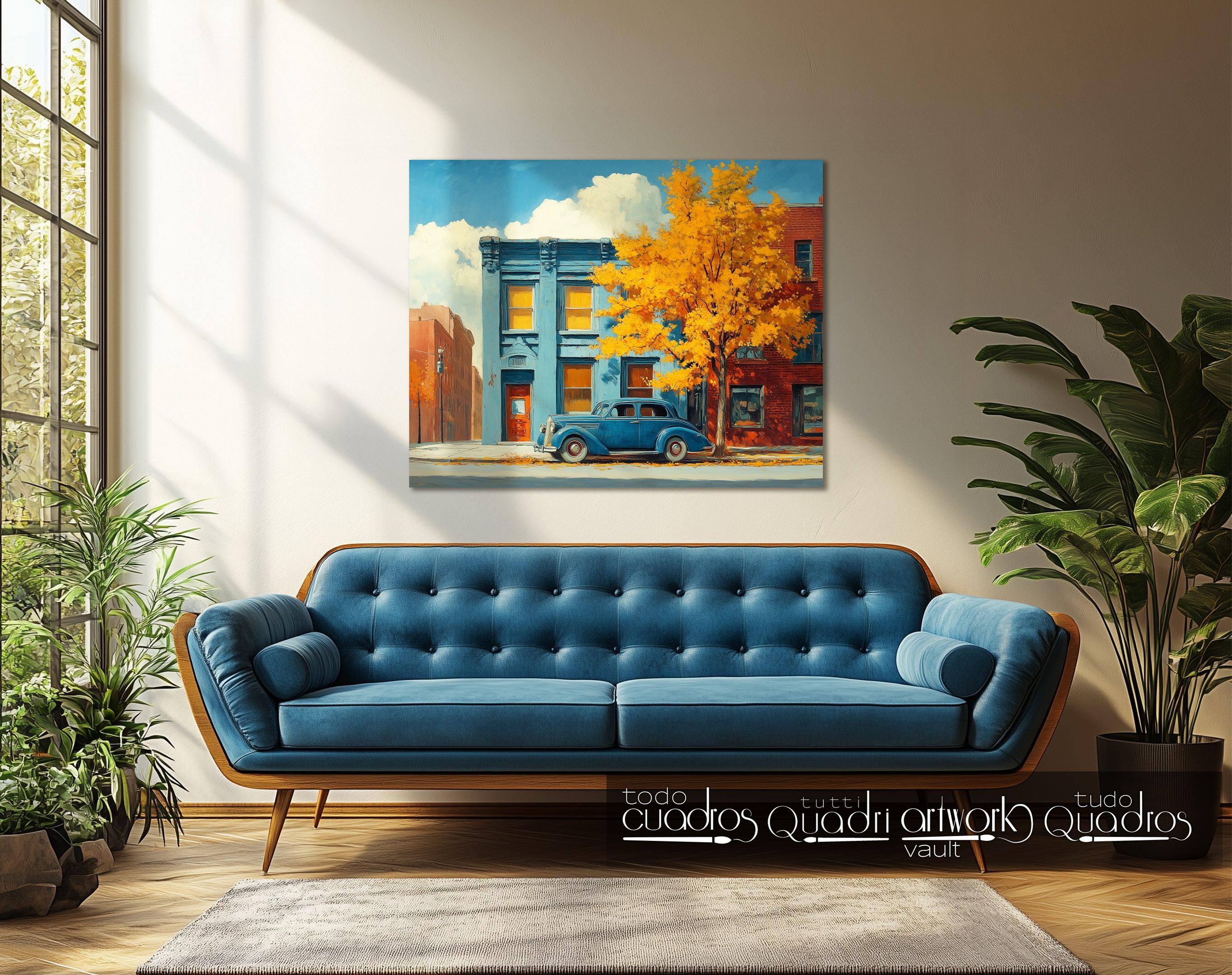 Strada d'autunno, stile Hopper