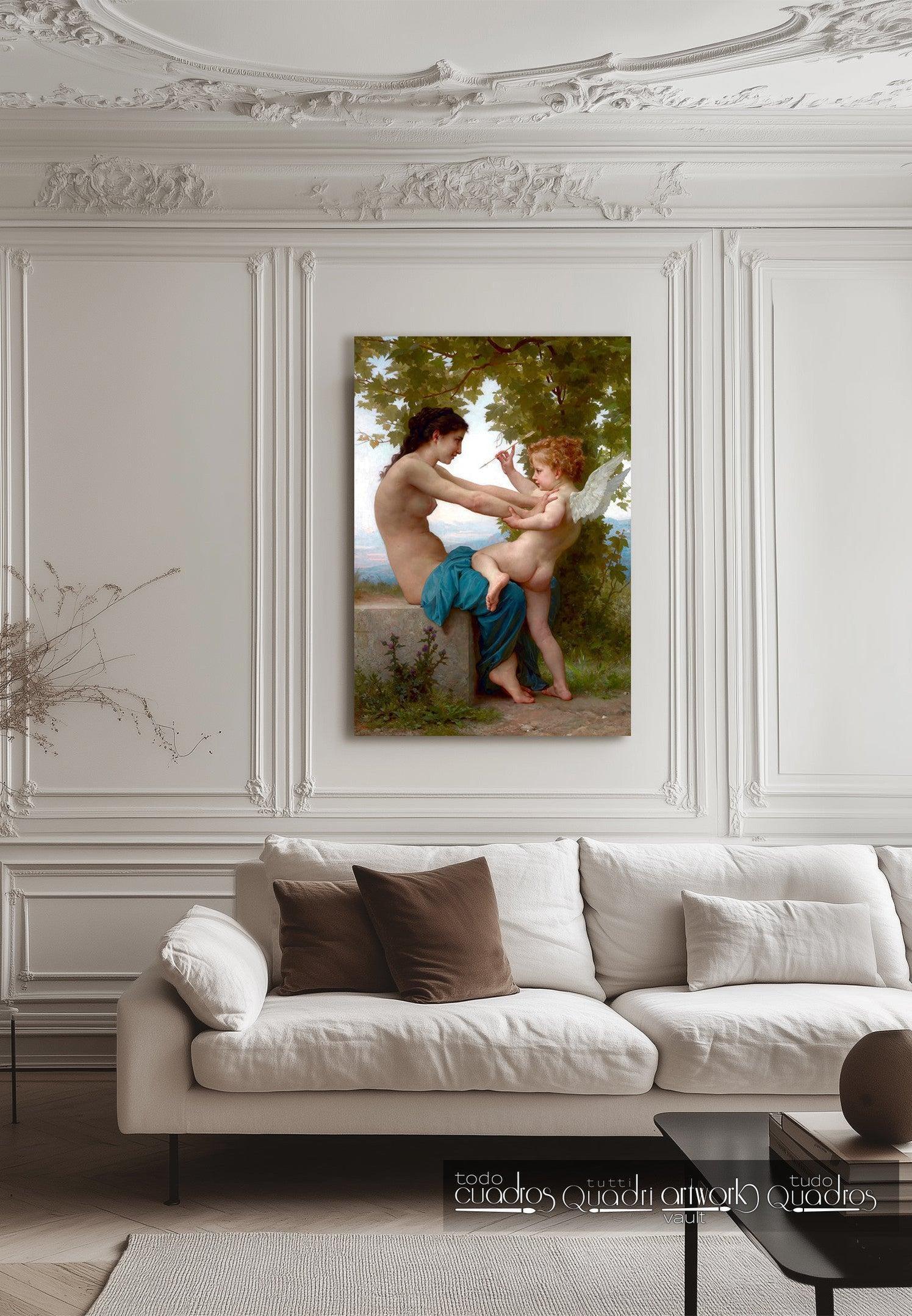 Una giovane ragazza che si difende da Eros, Bouguereau