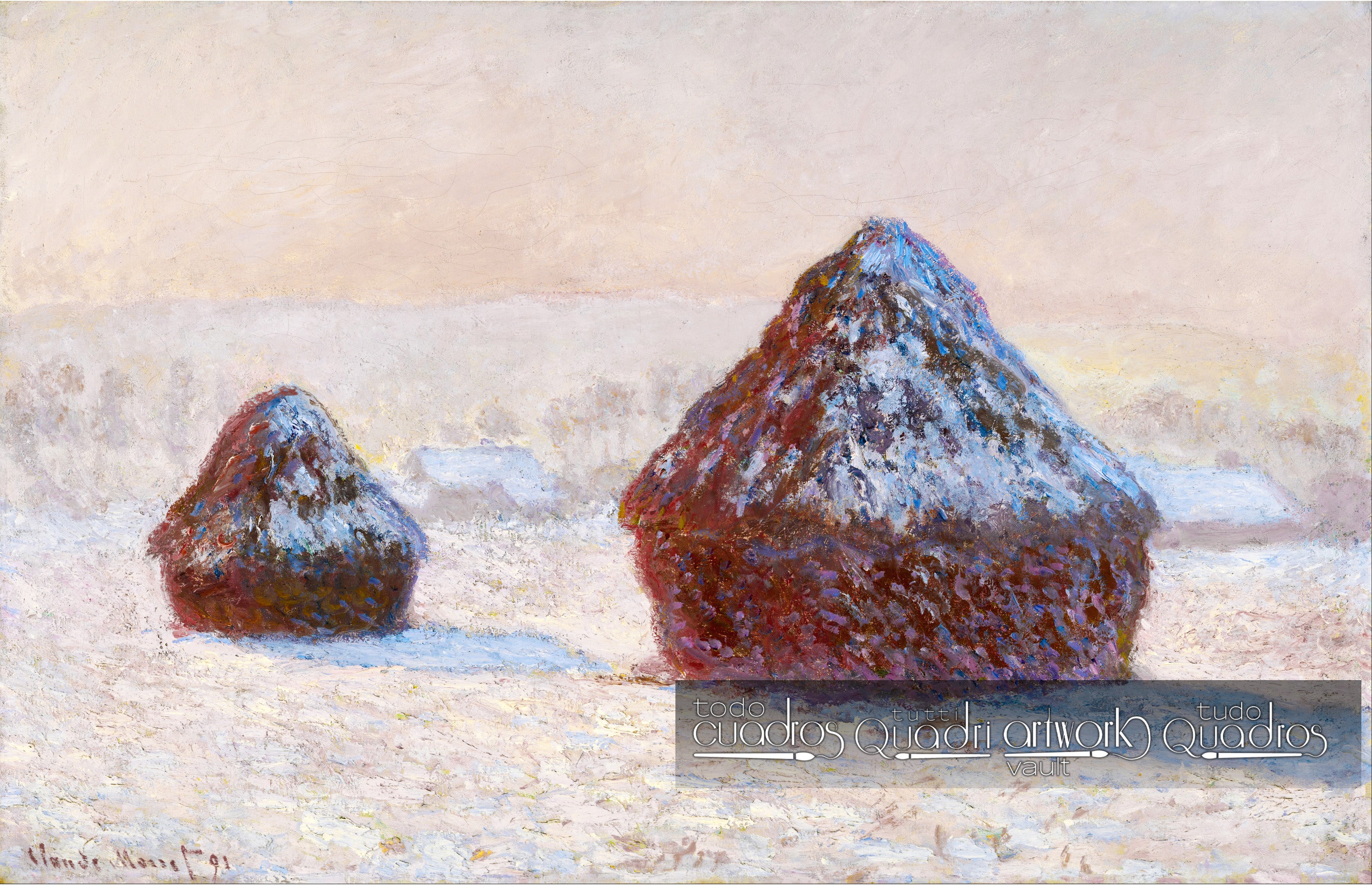 Covoni, effetto di neve, il mattino, Monet