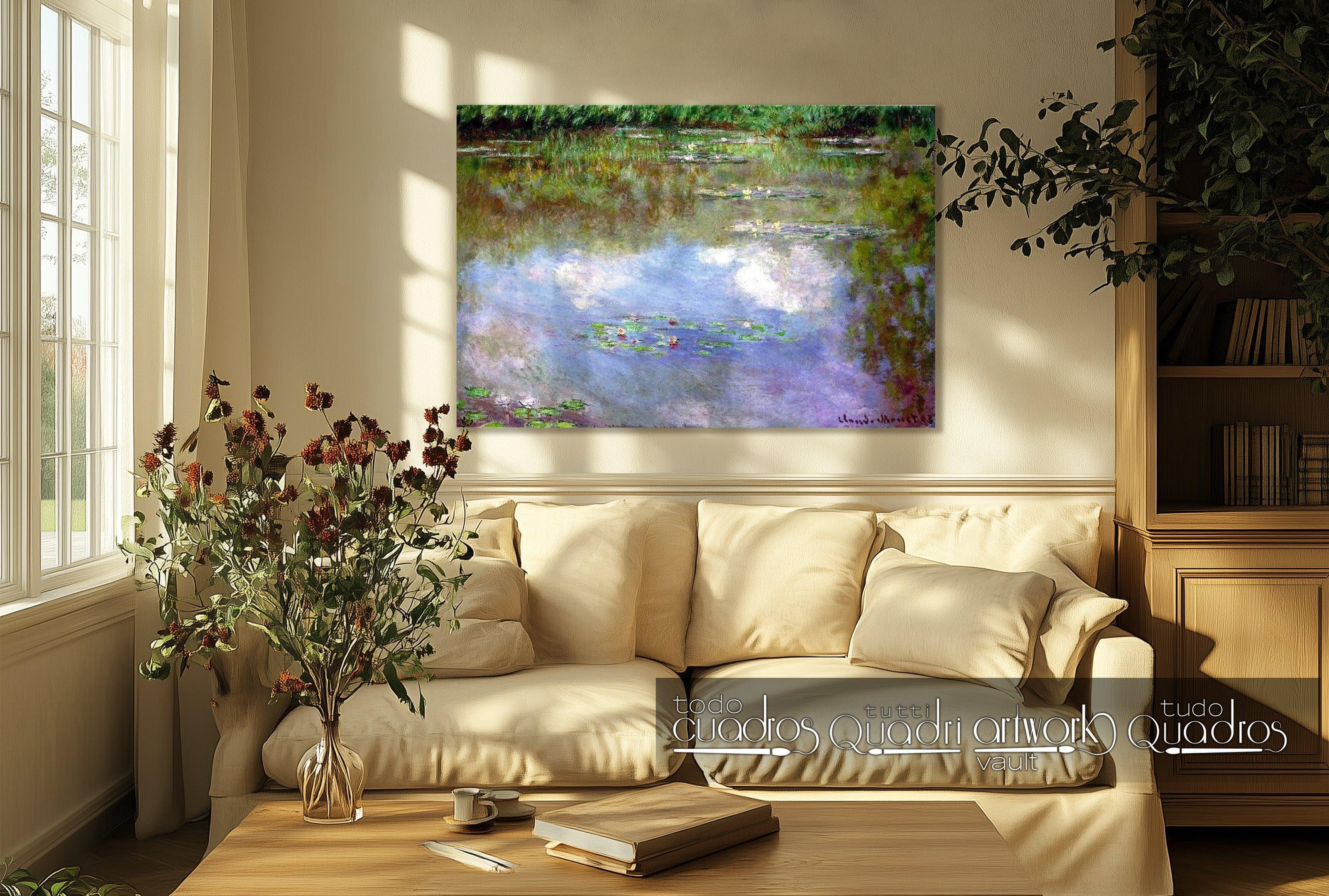 Ninfee, paesaggio d'acqua, le nuvole, Monet