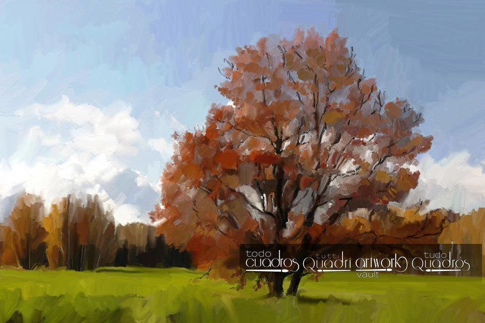 Sfumato Albero, Olio di Paesaggio