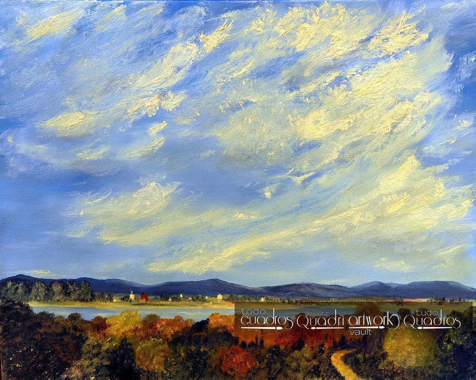 Tramonto, Olio di Paesaggio