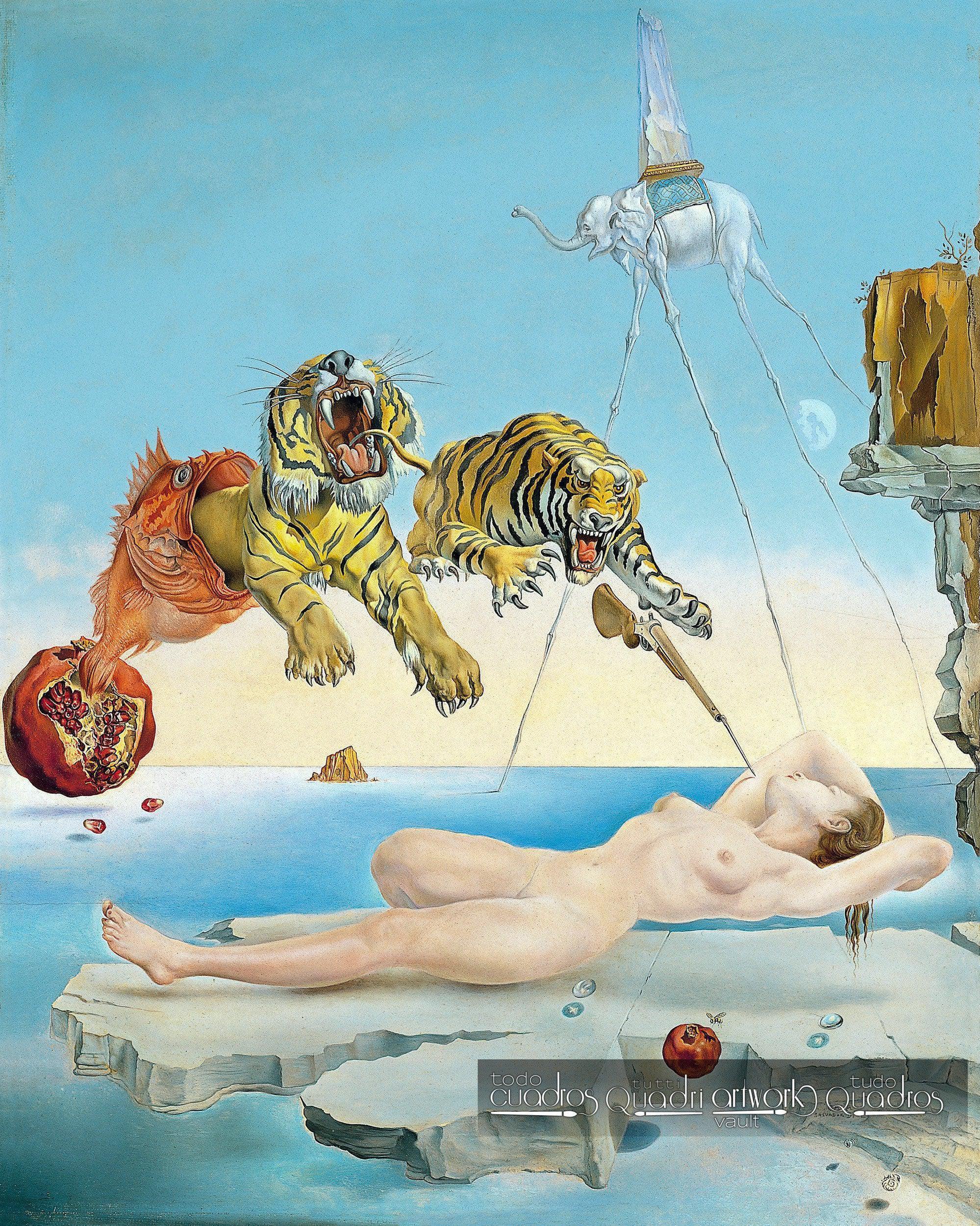 Sogno causato dal volo di un'ape intorno a una melagrana un attimo prima del risveglio, Dalí