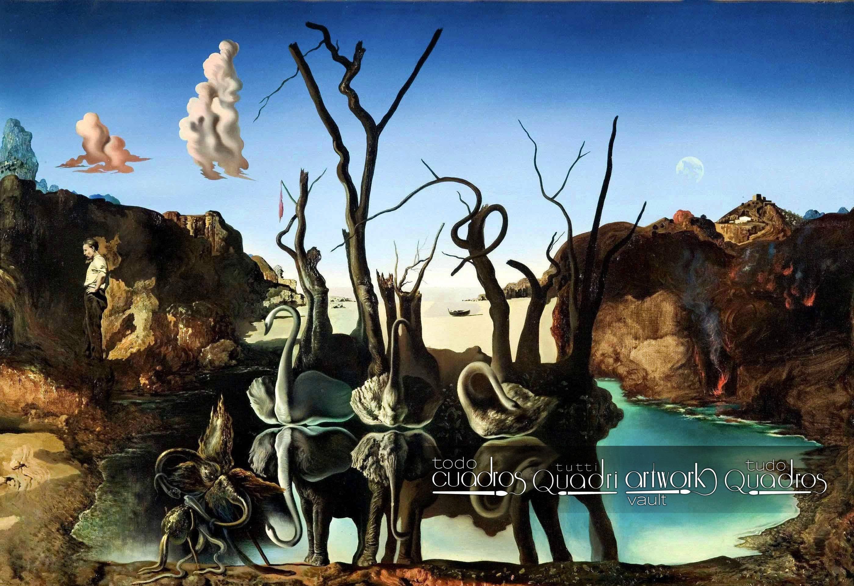 Cigni che riflettono elefanti, Dalí
