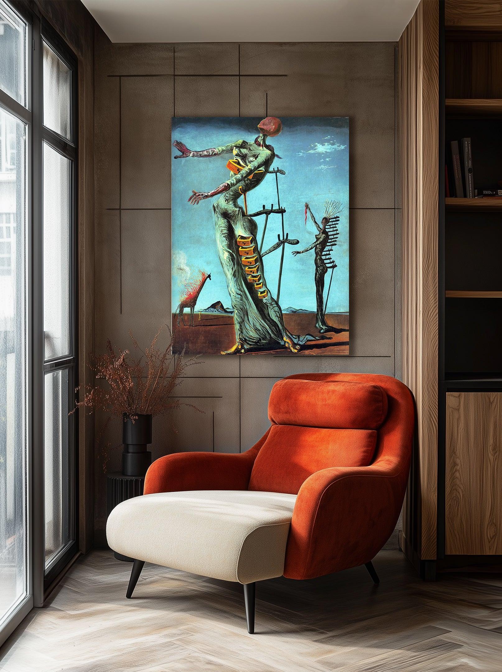 Giraffa in fiamme, Dalí