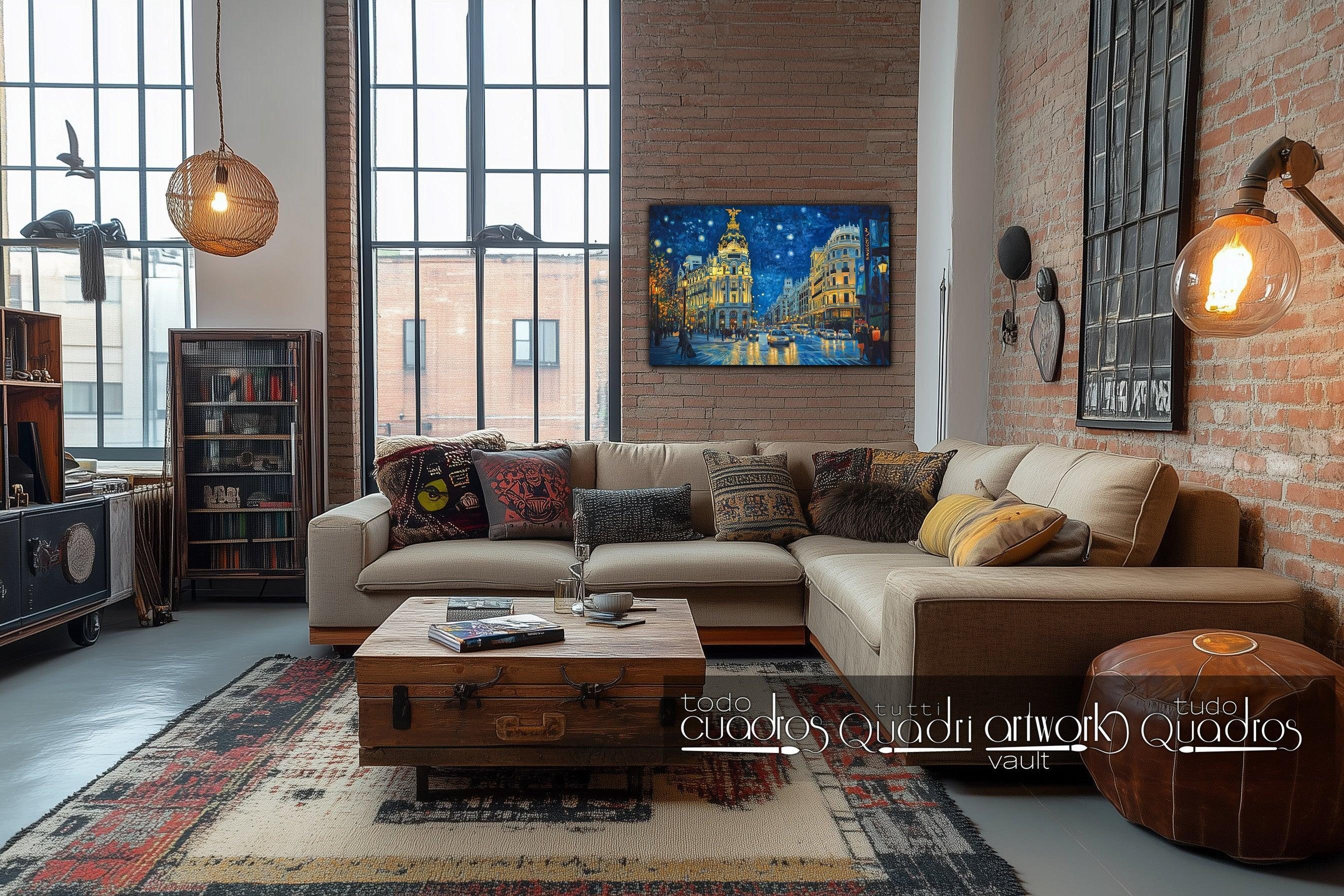 Notte di Madrid, stile Van Gogh