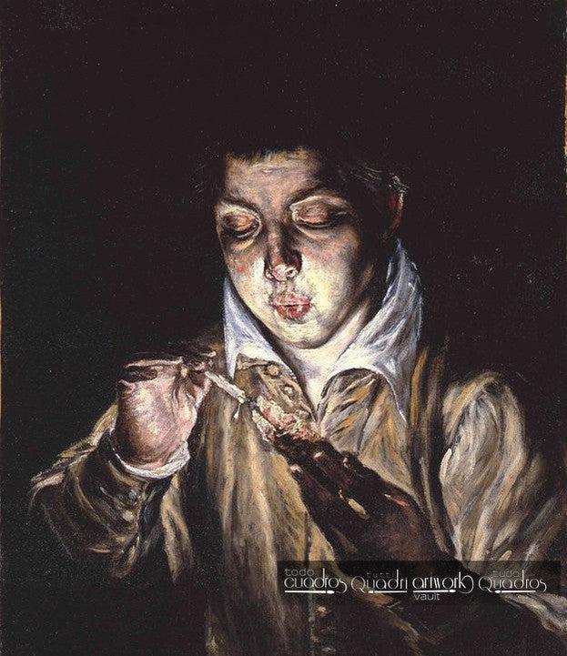 Ragazzo che accende una candela con un tizzone, El Greco