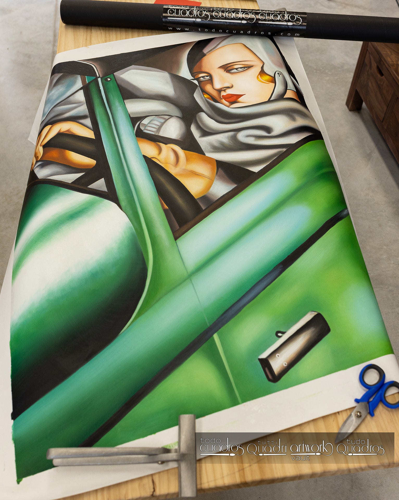 Autoritratto sulla Bugatti verde, Lempicka