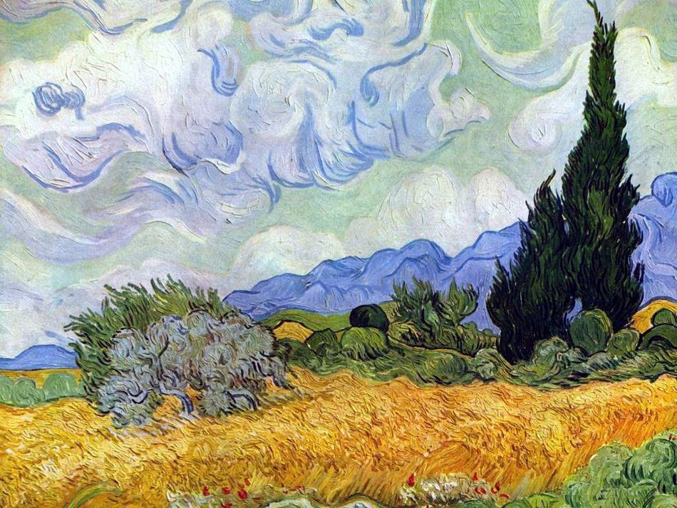 Campo di grano con cipressi, Van Gogh