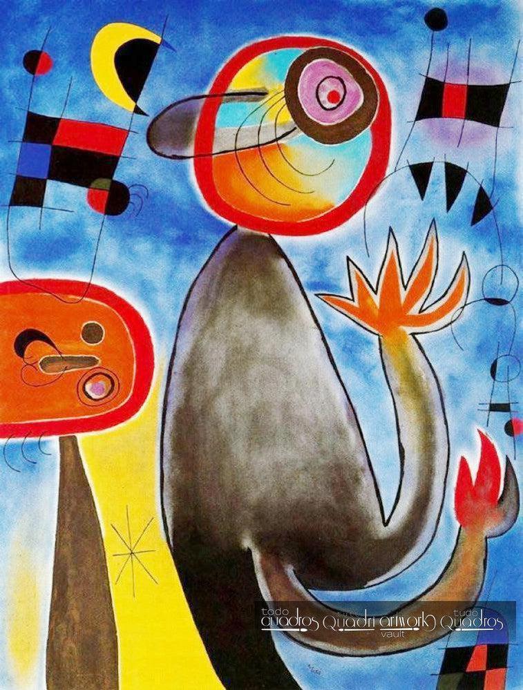 Scale attraversano il cielo azzurro in una ruota di fuoco, Miró