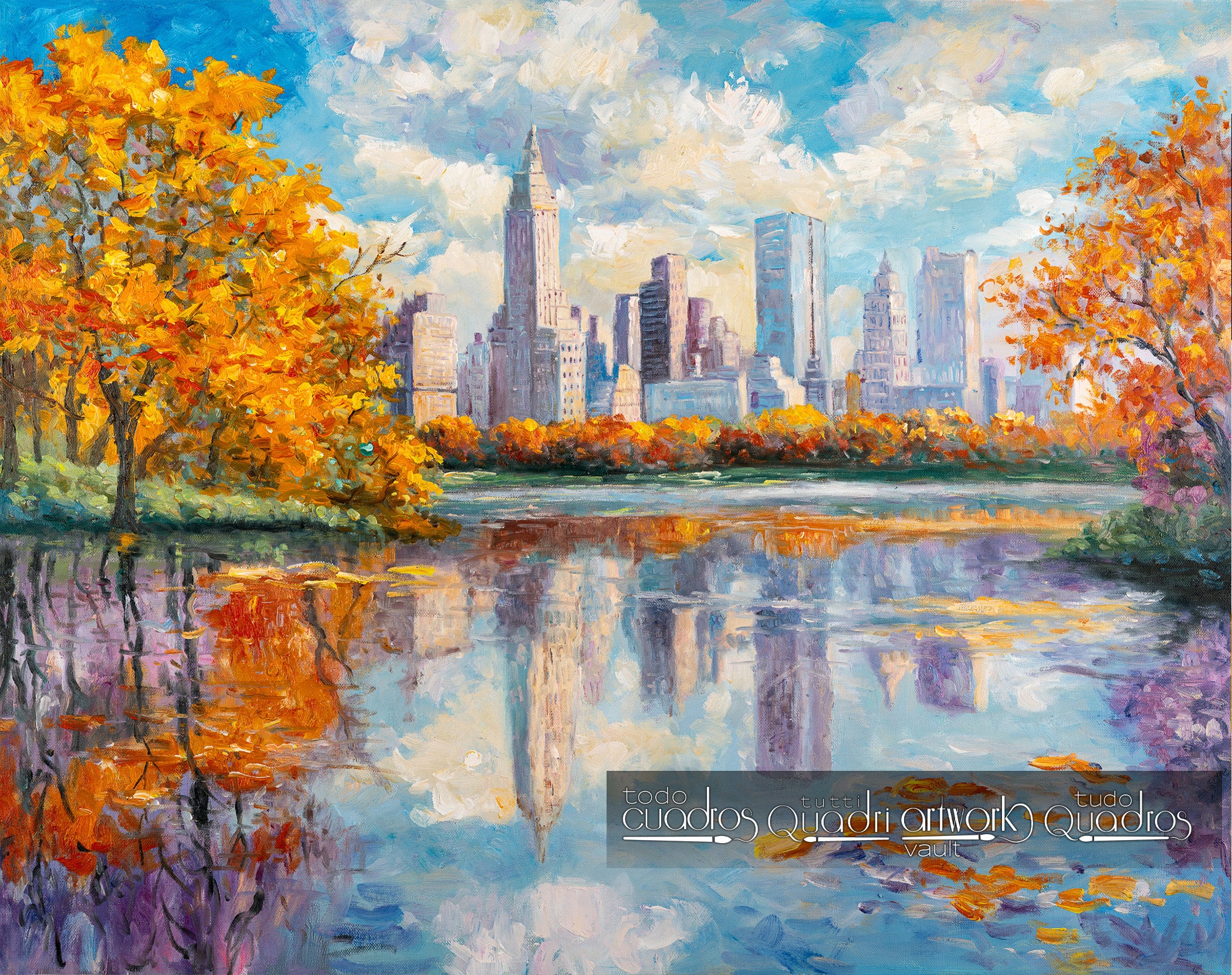 Specchi d'autunno a New York, stile Monet