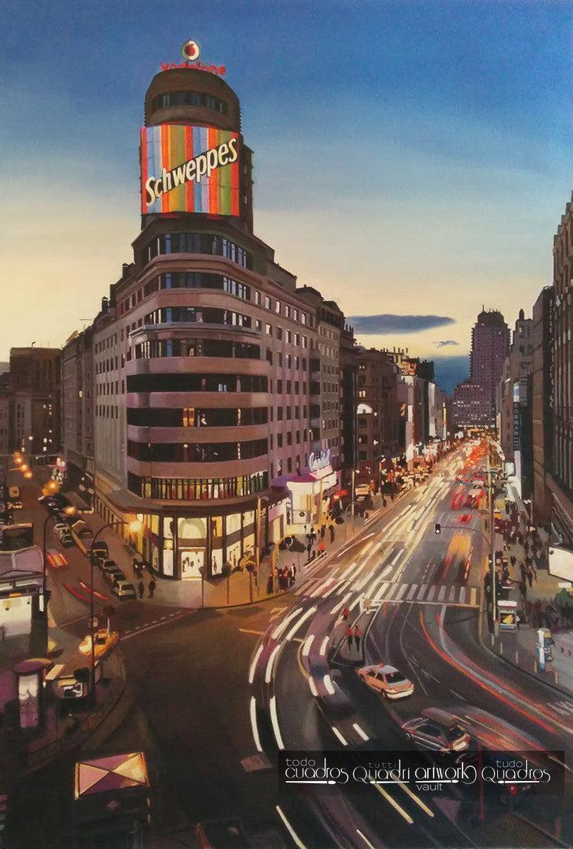 La Gran Vía di Madrid di Notte