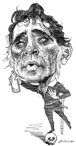 Attore di Hollywood in caricatura.