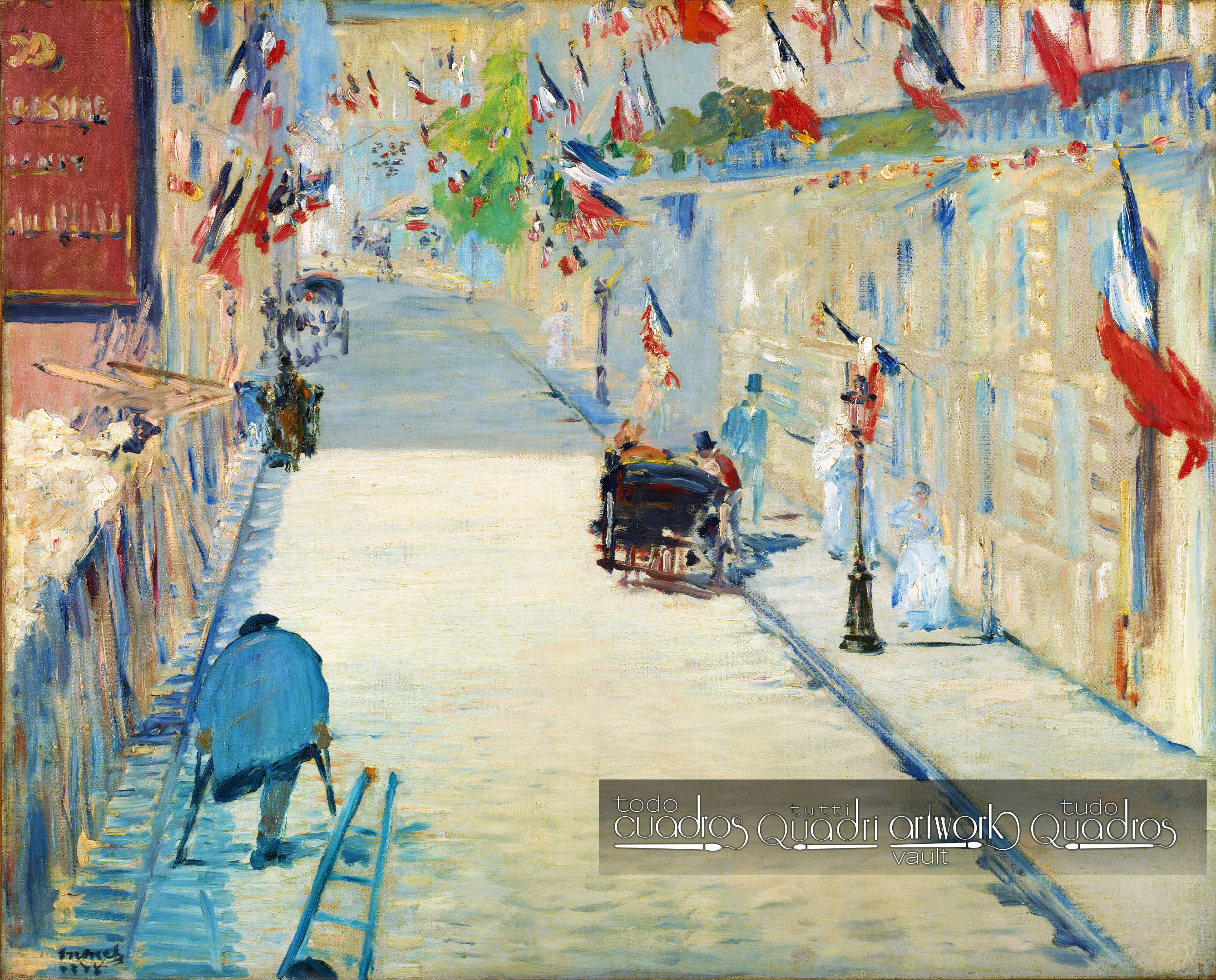 La Rue Mosnier aux drapeaux, Manet