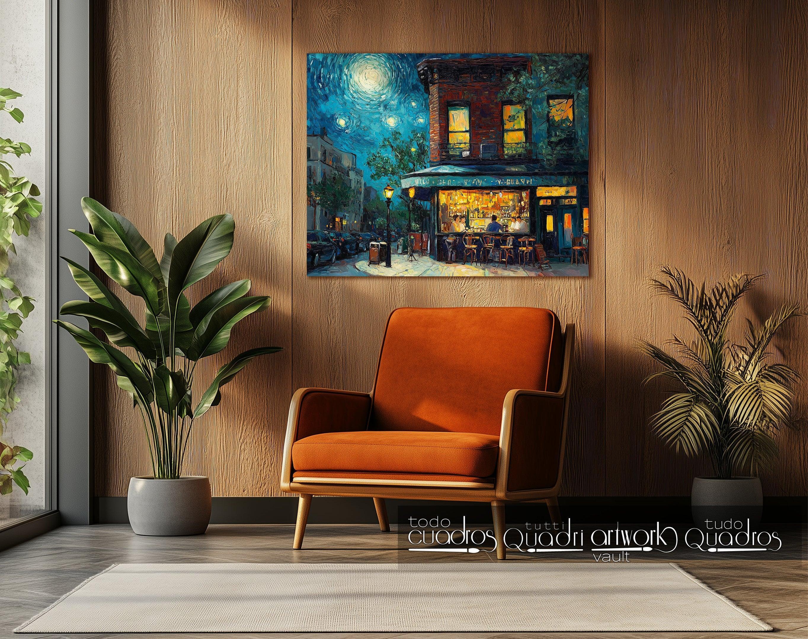 Notte al caffè, stile Van Gogh moderno