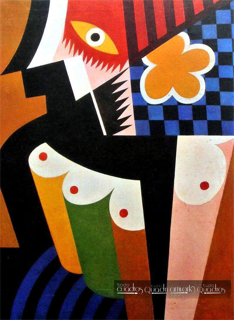 Costruzione di Donna con Fiore Giallo, Depero