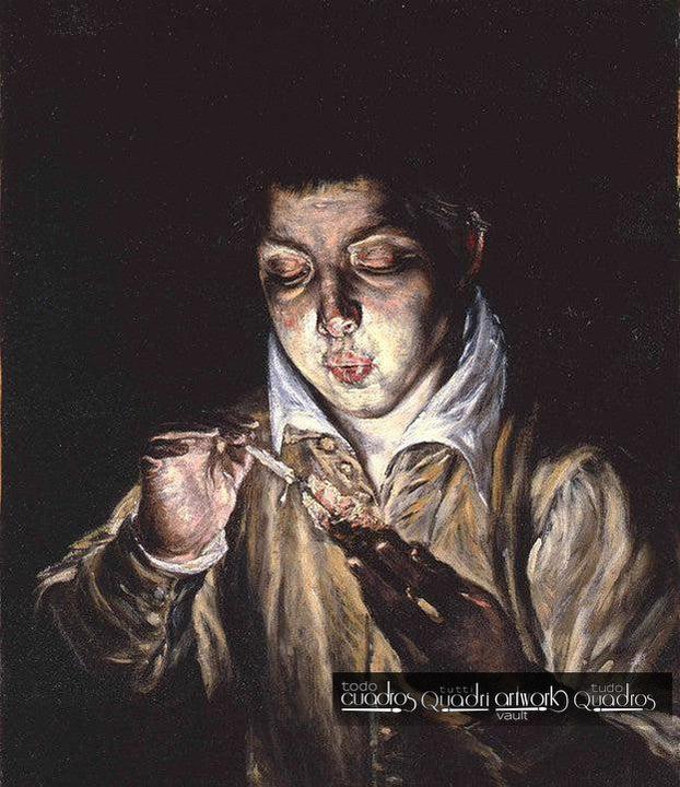 Ragazzo che accende una candela con un tizzone, El Greco