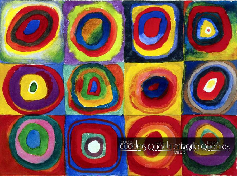 Studio sul colore: Quadrati con cerchi concentrici, Kandinsky