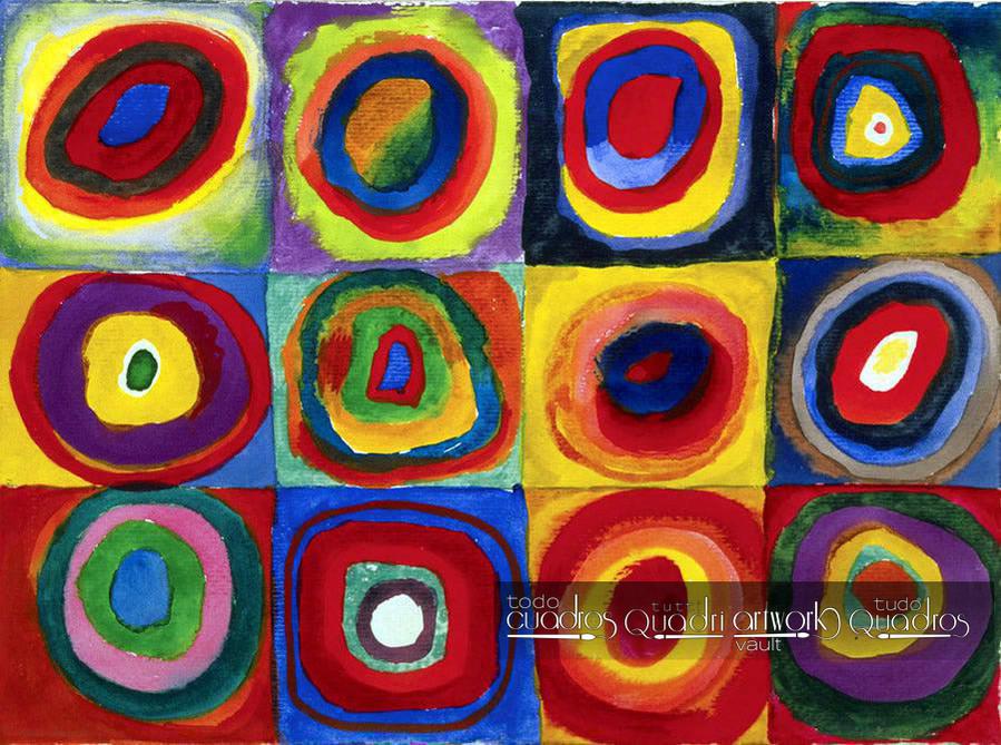 Studio sul colore: Quadrati con cerchi concentrici, Kandinsky