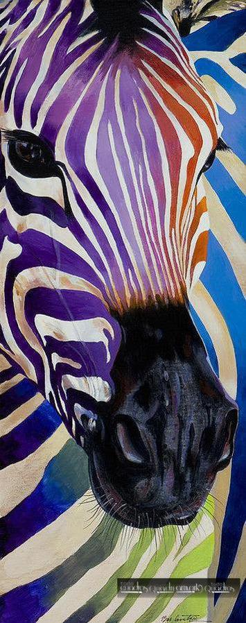 Zebra psichedelica, olio