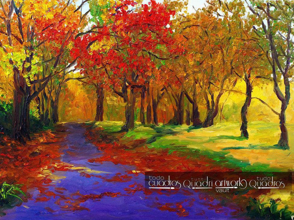 Tramonto d'Autunno, Olio su Paesaggio