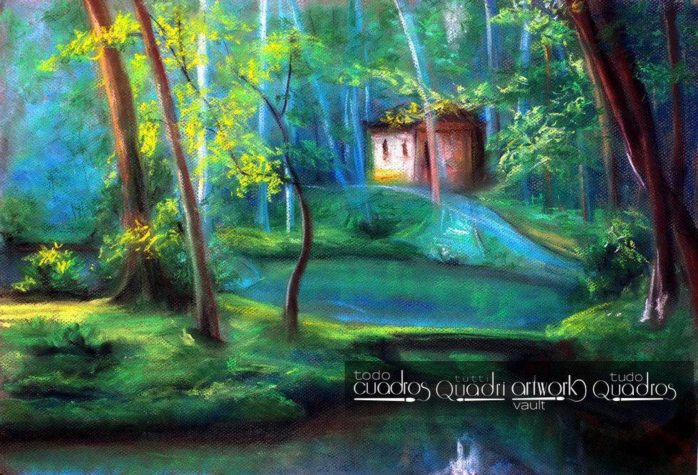 Radura nel Bosco, Olio su Paesaggio