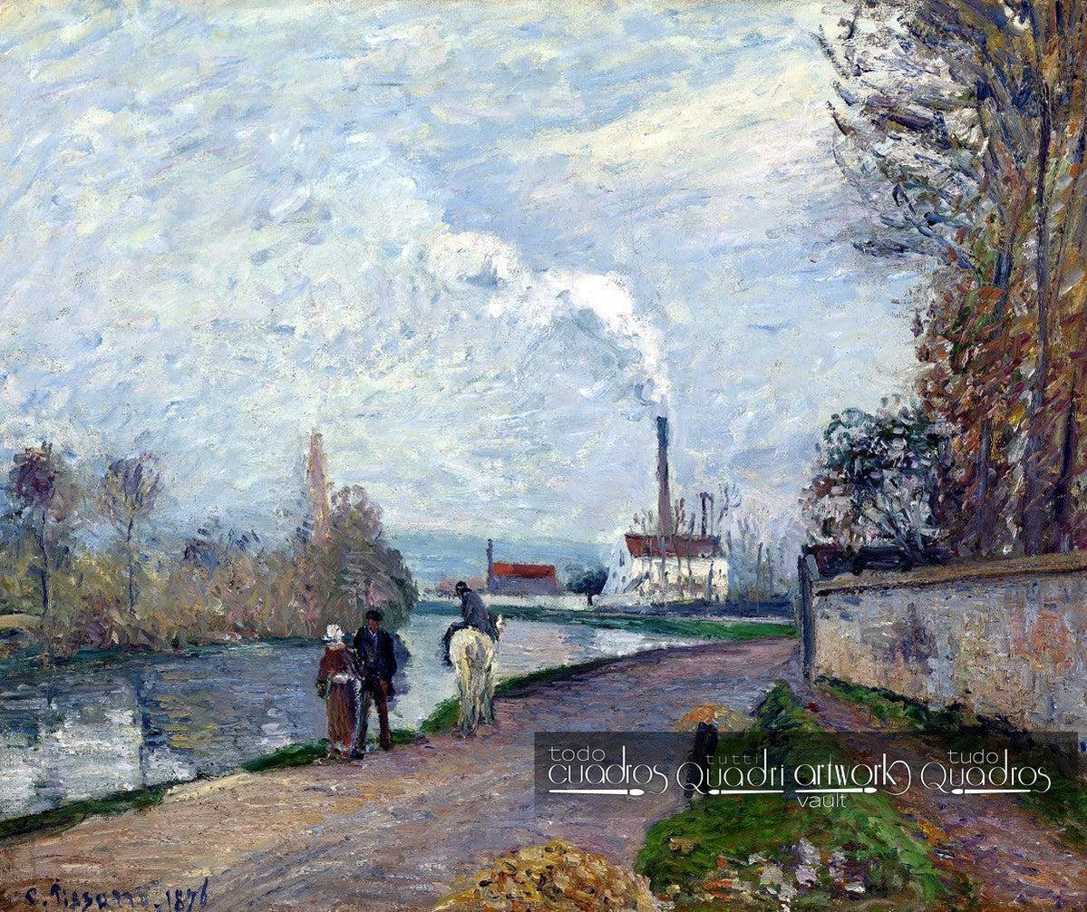 Il Fiume Oise vicino a Pontoise con Cielo Grigio, Pissarro