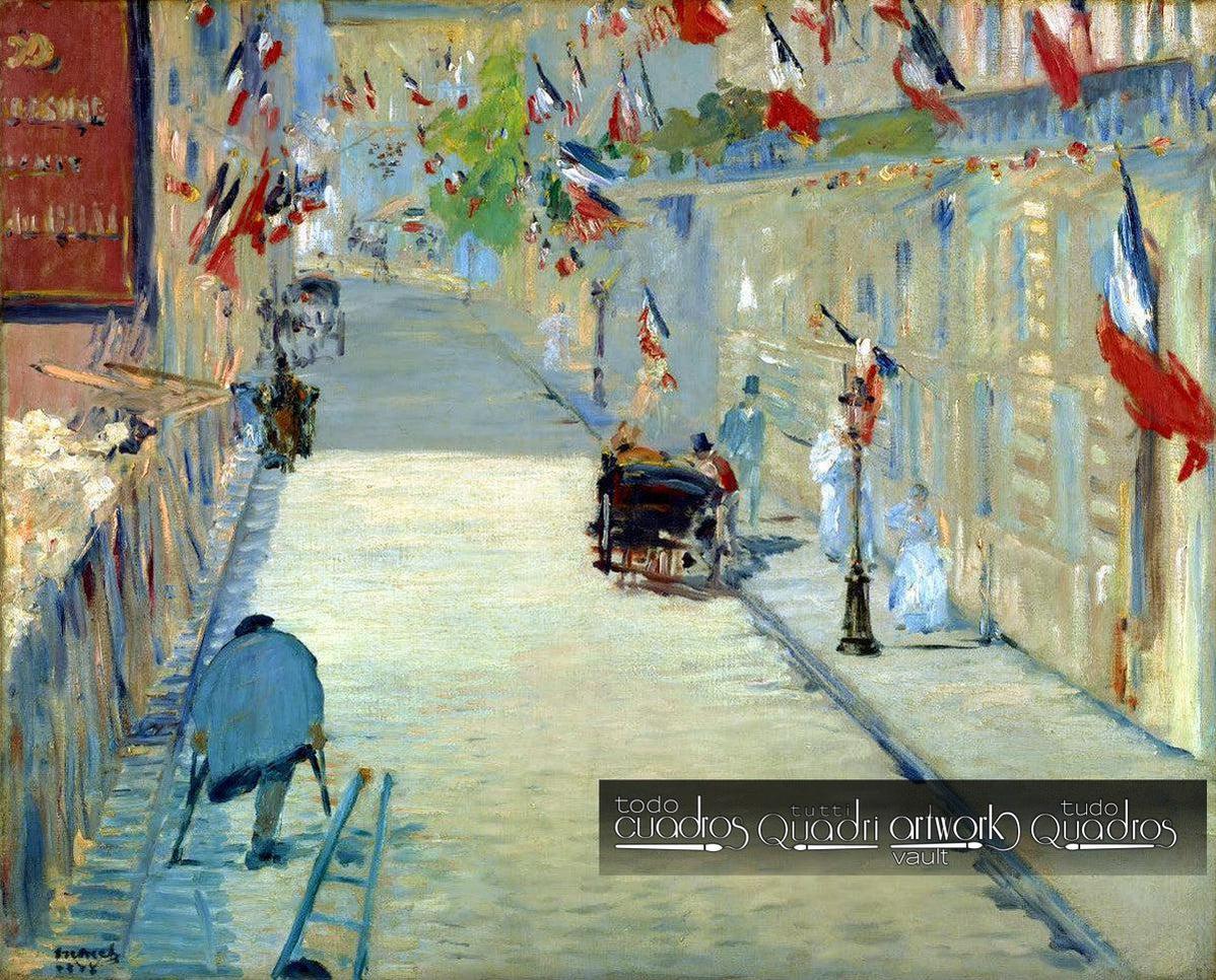 La Rue Mosnier aux drapeaux, Manet